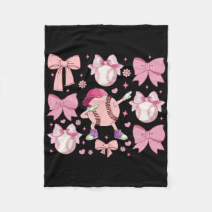 Girls Softll Coquette Bow Softll Mom Mothers Day Fleece Blanket