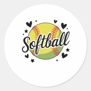 Girls Softll Cute Youth Fastpitch Player Classic Round Sticker