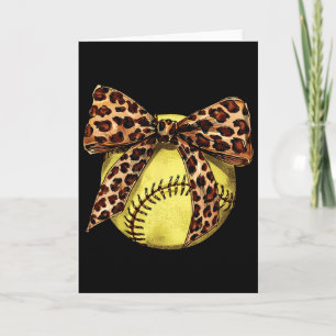 Girls Softll Leopard Animal Print Bow Ribbon Mom D Card