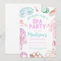 Girls Spa Birthday, Spa Party Birthday Invitation