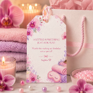 Girls Spa-Jama Pink Purple Birthday Favour Tags