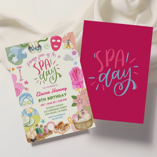 Girls Spa Party Birthday Invitation (Creator Uploaded)