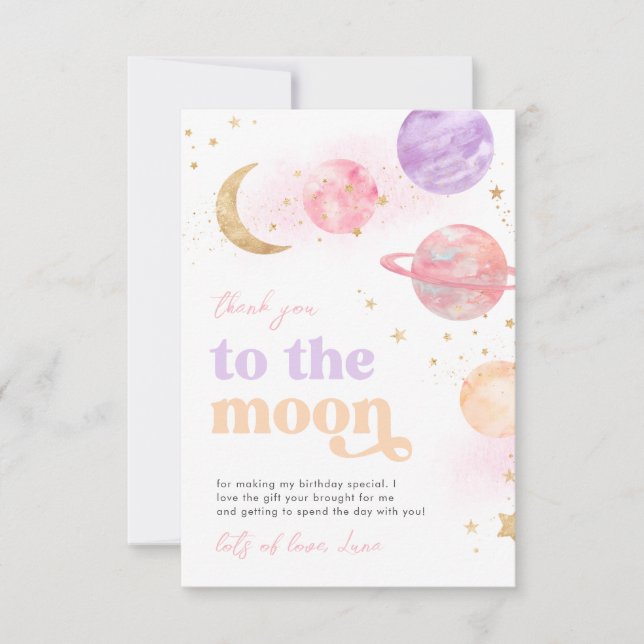 Girl's Space Thank You Cards (Front)