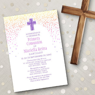 Girls' Spanish First Communion Invitation
