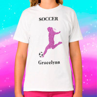 Girls Sparkly Soccer Player T-Shirt