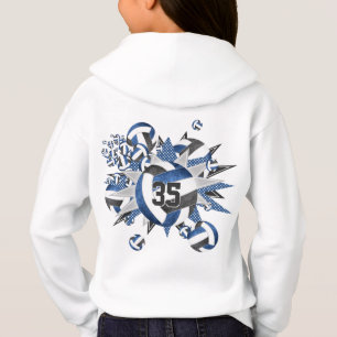 girls sports blue black volleyballs stars  