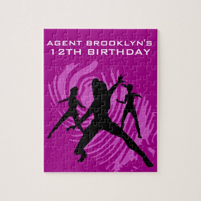 Girls Spy Party Purple Fingerprint Jigsaw Puzzle (Vertical)