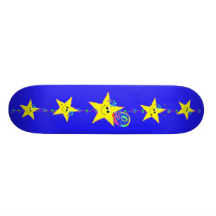 Girl's Stars Number 9 Skateboard