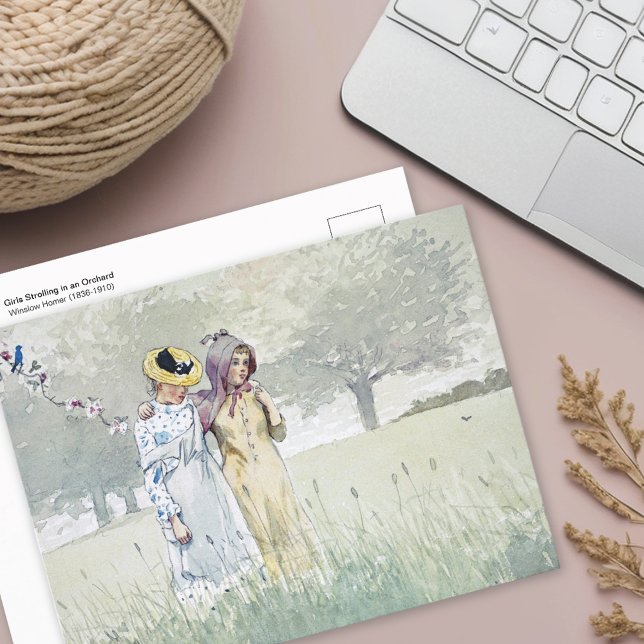 Girls Strolling in a Orchard Winslow Homer Postcar Postcard (Creator Uploaded)