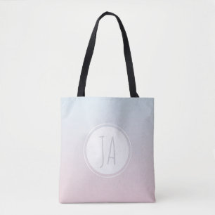 Girl's Stylish Monogram Initials Simple Ombre Tote Bag