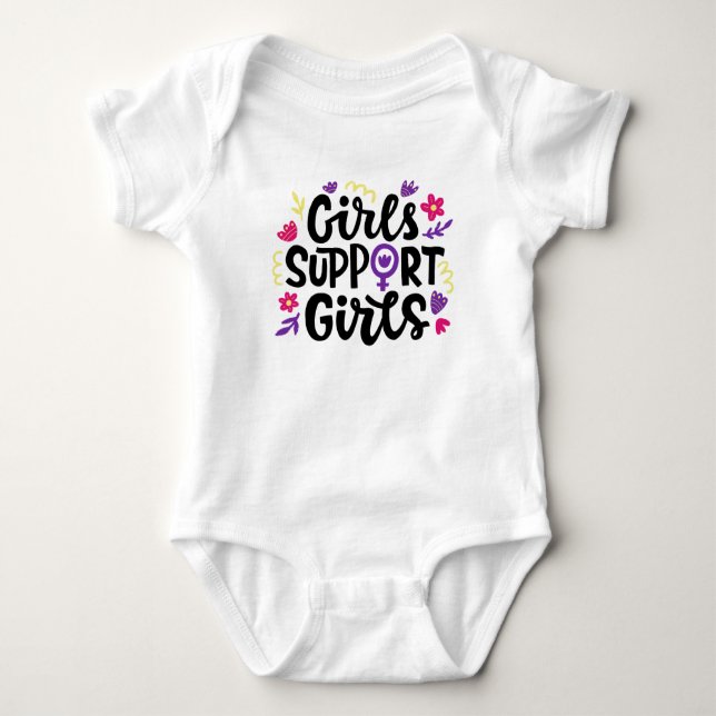 Girls Support Girls Baby Bodysuit (Front)
