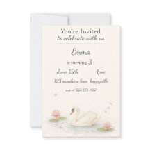 Girl's swan princess birthday Invitation
