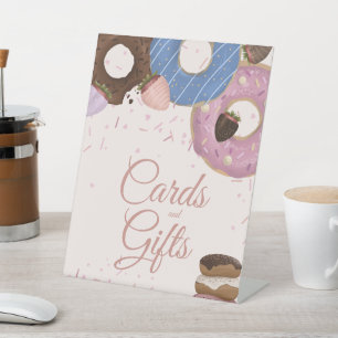 Girls Sweet Doughnut Pastel Cards & Gifts Birthday Pedestal Sign