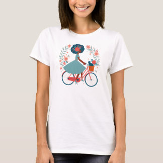 Girl's T-Shirt Riding on a Cat Bike