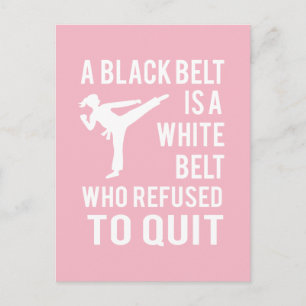 Girl's Taekwondo Karate Black Belt Congratulations Postcard