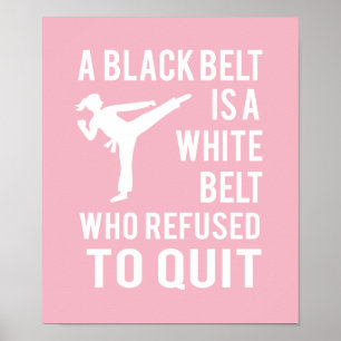 Girl's Taekwondo Karate Black Belt Congratulations Poster