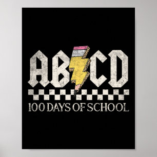 Girls Teachers Rock 100 Days Of School Abcd 100th Poster