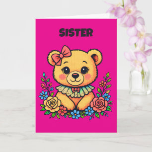 Girl's Teddy Pop art Card