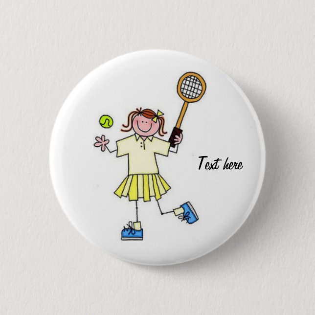 Girls Tennis Button (Front)