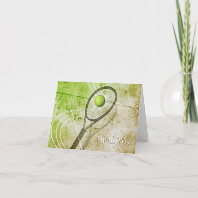 Girl's tennis personalised thank you card (Front)