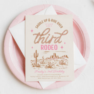 Girl's Third Rodeo Birthday Invitation