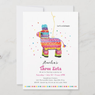Girl's Three Esta Birthday Invitation