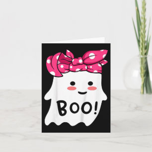 Girls Toddler Happy Halloween Ghost With Bandanna Card
