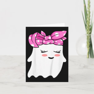 Girls Toddler Happy Halloween Ghost With Bandanna Card