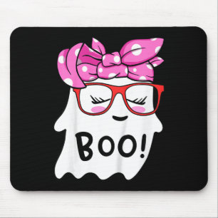 Girls Toddler Happy Halloween Ghost With Bandanna Mouse Pad