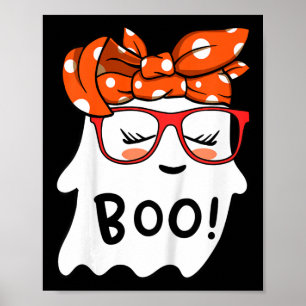 Girls Toddler Happy Halloween Ghost With Bandanna Poster