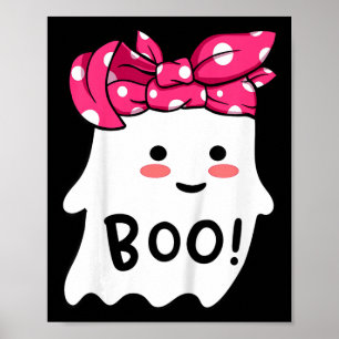 Girls Toddler Happy Halloween Ghost With Bandanna Poster