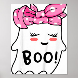 Girls Toddler Happy Halloween Ghost With Bandanna Poster