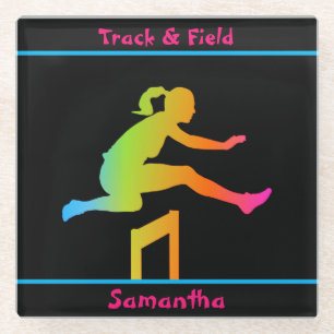 Girls Track and Field Glass Coaster