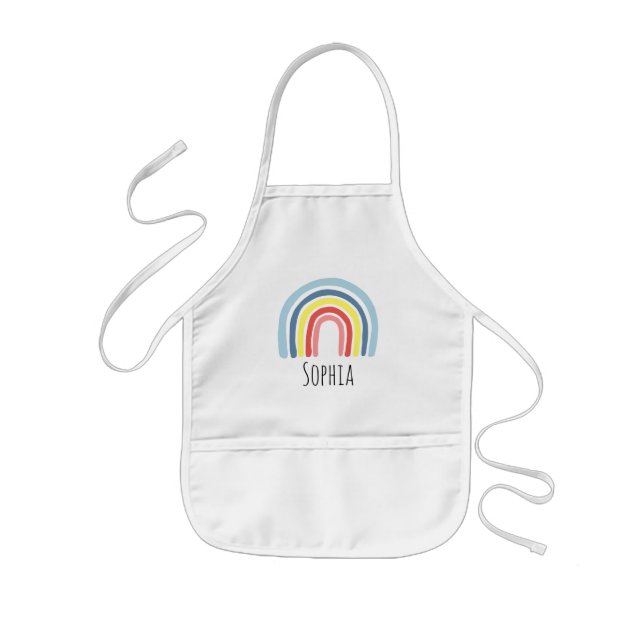 Girls Trendy and Cute Rainbow Kids Apron (Front)