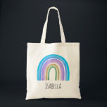 Girls Trendy Whimsical Rainbow Cartoon Name Kids  Tote Bag<br><div class="desc">This trendy girls tote bag features an adorable rainbow cartoon,  and space to add a name in simple typography. The perfect modern and whimsical design for any kid or fun-loving adult!</div>