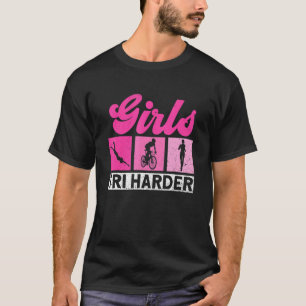 Girls Tri Harder  Triathlon Training Triathlete T-Shirt