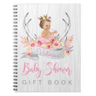 Girls Tribal Antler Baby Shower Guest Gift Book