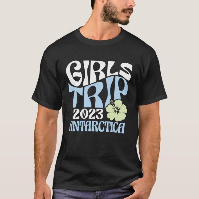 Girls Trip 2023 Antarctica Beach Destination Retro T-Shirt (Front)