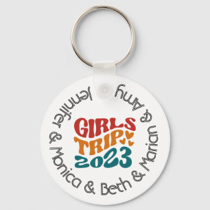 Girl's Trip 2023 Customisable Colours and Text Key Ring