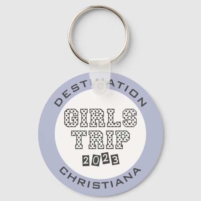 Girls Trip 2023 Girls Weekend Vacation Custom Key Ring (Front)