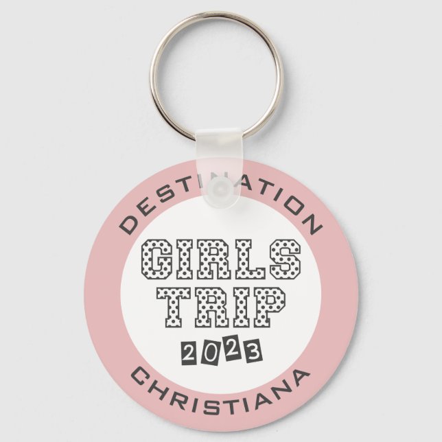 Girls Trip 2023 Girls Weekend Vacation Custom Key Ring (Front)