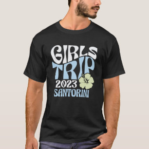 Girls Trip 2023 Santorini Beach Destination Retro  T-Shirt