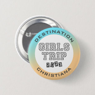 Girls Trip 2023 Vacation Tropical Gradient Custom 6 Cm Round Badge