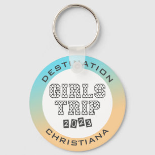 Girls Trip 2023 Vacation Tropical Gradient Custom Key Ring