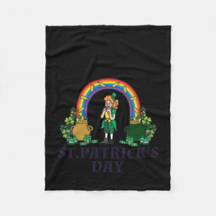 Girls Trip 2024 St. Patrick's Day Sticker  Fleece Blanket