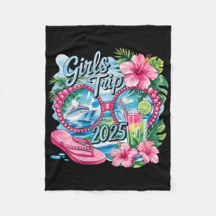 Girls Trip 2025 Girl Friends Vacation 2025 Tropica Fleece Blanket