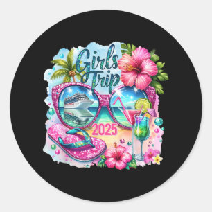 Girls Trip 2025 Hawaii Beach Sungles Summer Vacati Classic Round Sticker