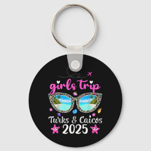 Girls Trip 2025 Summer Sunglass Turks Caicos Beach Key Ring