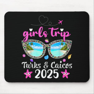 Girls Trip 2025 Summer Sunglass Turks Caicos Beach Mouse Pad