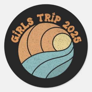 Girls Trip 2025 Summer Vacation Trip Classic Round Sticker